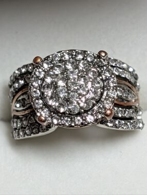 Gorgeous Pave Silver & Rose Gold Ring